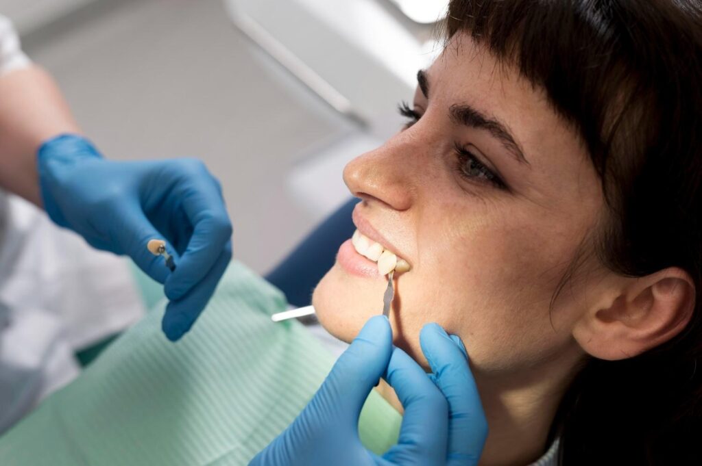 Patient getting treatment at the best dental clinic in Albania