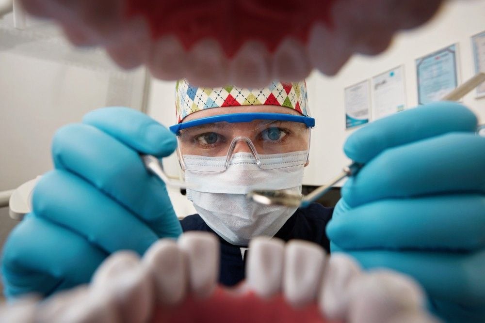 dental crown procedure at a dental clinic in Albania